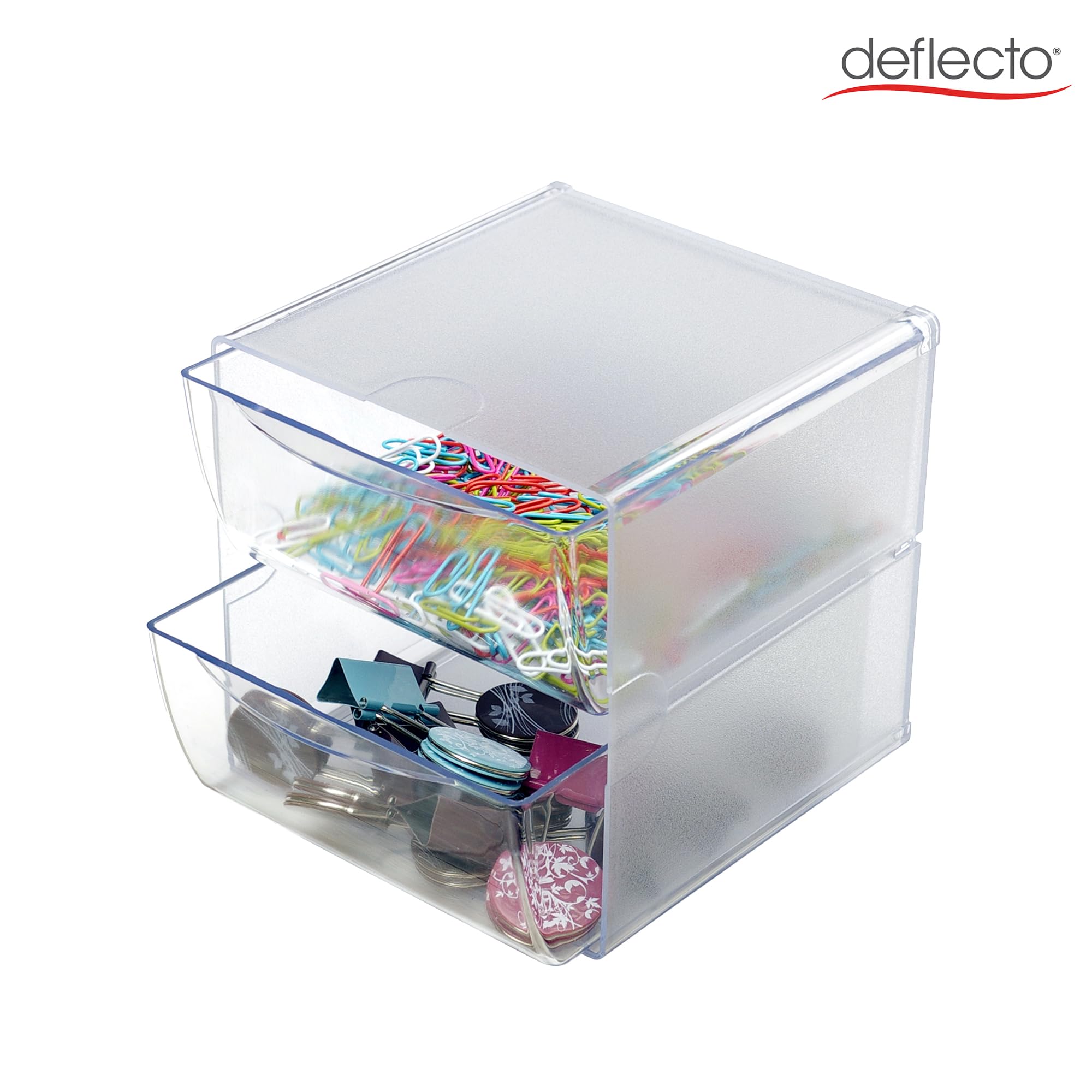 Amazon.co.jp: Two Drawer Cube Organizer, Clear Plastic, 6 x 7-1/8